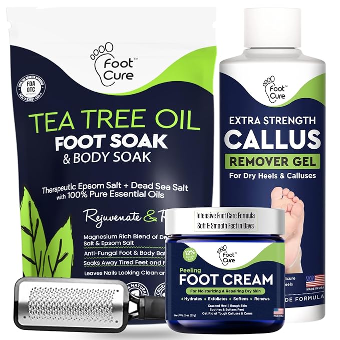 FOOT CURE Exfoliator & Callus Remover Pedicure Set – Care Kit Includes File by FOOTCURE