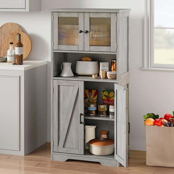 IDEALHOUSE 50" Tall Bathroom Cabinet, Freestanding Bathroom Storage Cabinet - Image 4