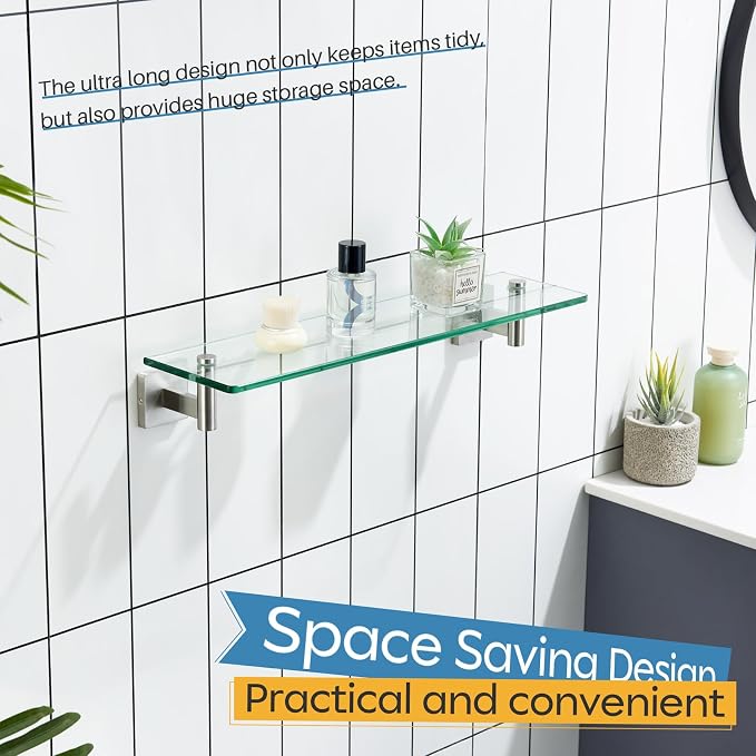 KOKOSIRI Floating Shelf Bathroom Wall Mount Shelves 20-Inch - Image 5