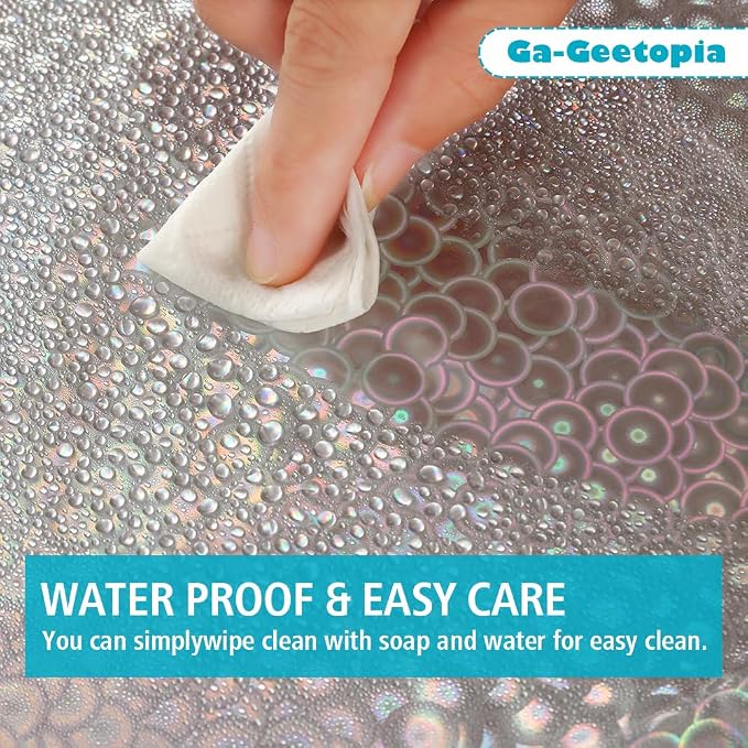 Ga-Geetopia Holographic 3D EVA Shower Curtain Liner Circle, 72x72 Premium - Image 5