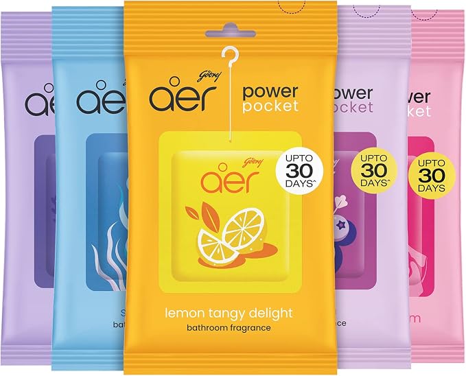 Godrej aer Power Pocket Bathroom Freshener – Assorted Pack of 5| Lasts up to 30 - Image 2