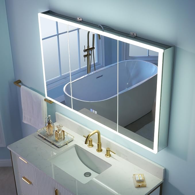 WELLFOR 48" X 30" LED Medicine Cabinet - Image 2