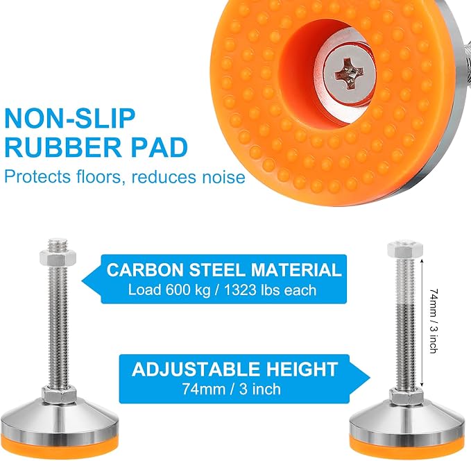 PATIKIL Furniture Leveling Feet 2.4" Dia Base M14 Thread - Image 3