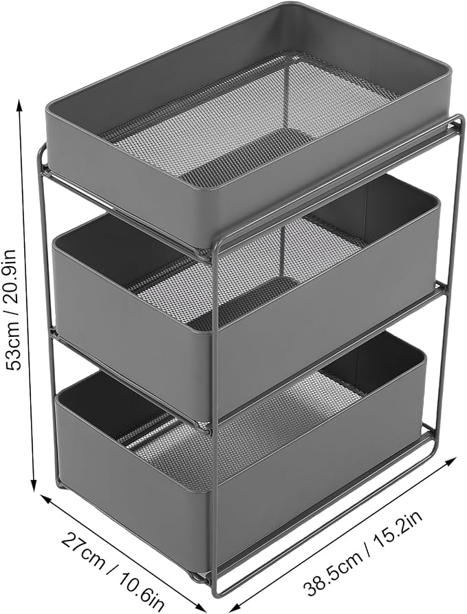 Asixxsix 3 Tier Under Sink Organizer, Pull Out Kitchen & Bathroom Storage - Image 6