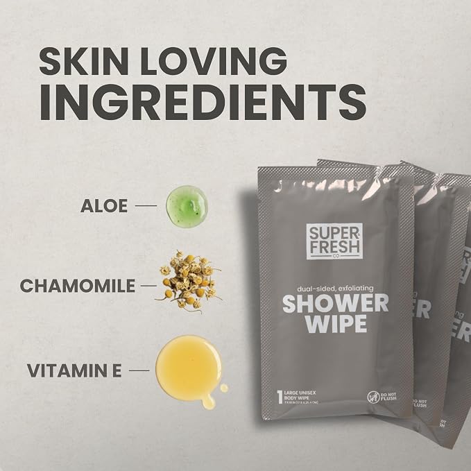 Super Fresh Shower Wipes Large Sandalwood Body Wipes - Image 4