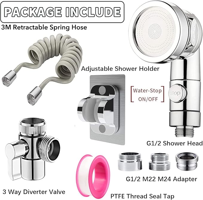 Sink Faucet Sprayer Attachment Set, Kitchen Bathroom Pet Bathing Shower Head - Image 3