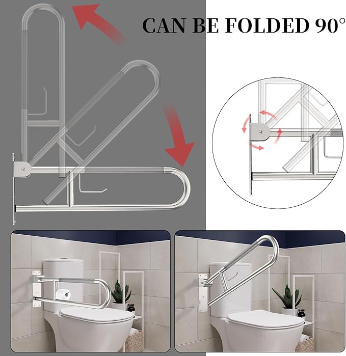Toilet Grab Bar 30.3 Inch, YuanDe Brushed Nickel Anti-Slip Support Rail - Image 5