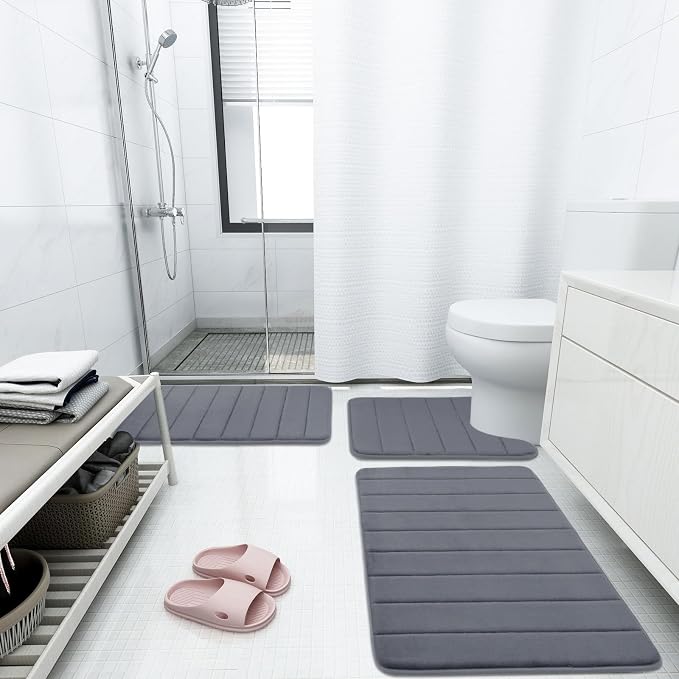 Buganda Memory Foam Bath Mat, Ultra Soft and Non-Slip Bathroom Rugs, Water - Image 9