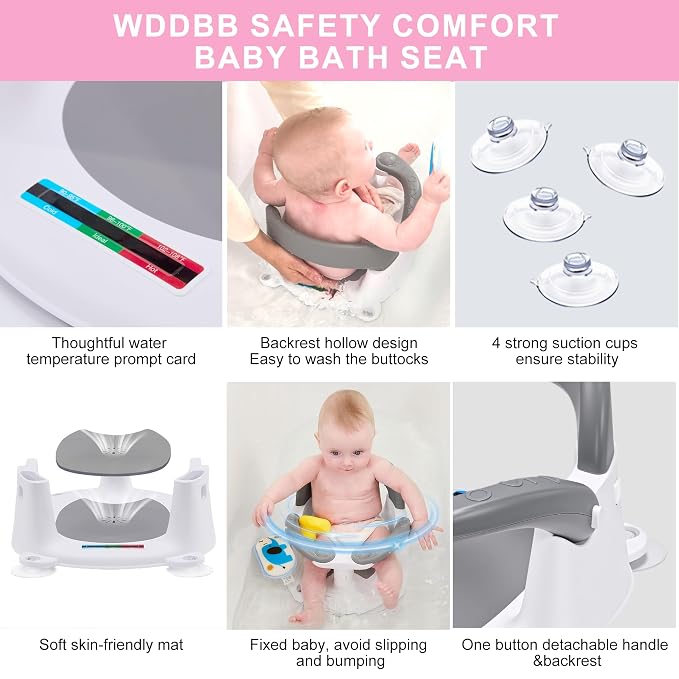 Baby Bath seat for Babies 6 Months & up, 360° Stable Toddler Bath Chair - Image 7