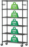 6 Tier Storage Shelves with Wheels Heavy Duty Wire Rolling Shelving Rack by Alexayhome