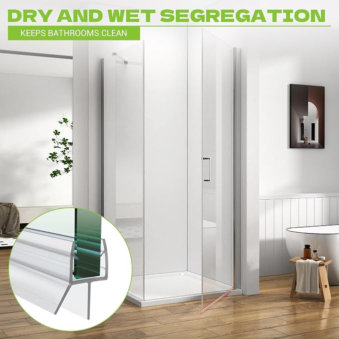 Shower Door Bottom Seal, for 1/4" Thick Framless Glass Door, to Stop Water - Image 3