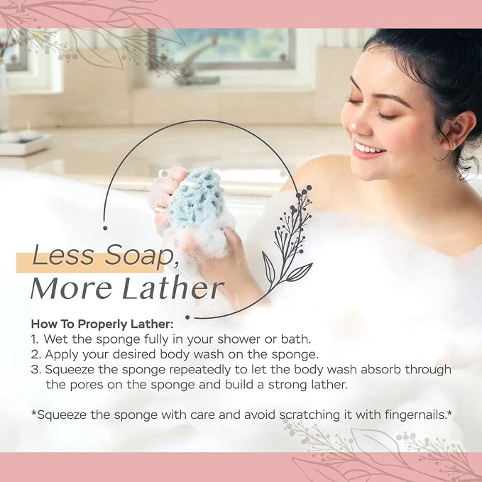 Spongentle Deep Cleansing Body Loofah Sponge, Natural Colors, - Image 3