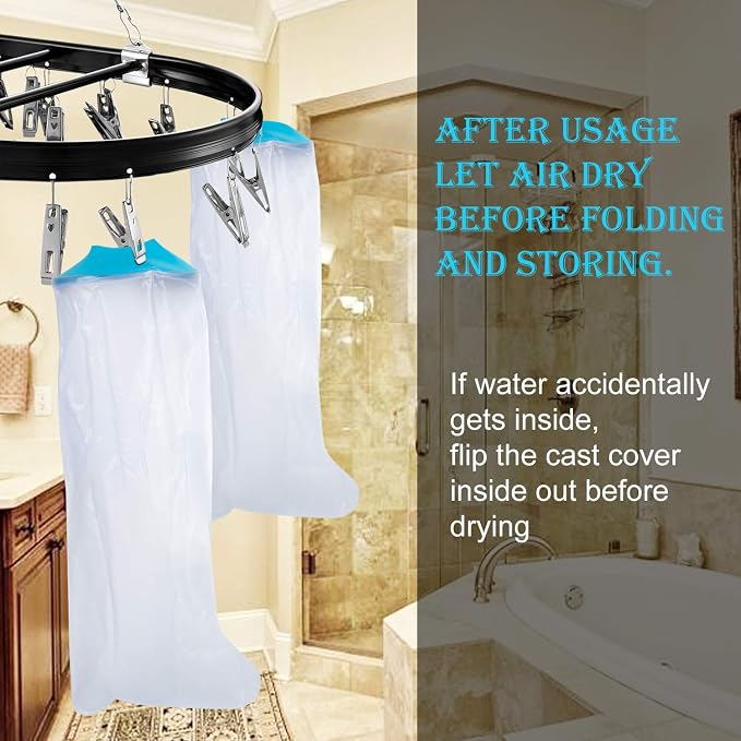 Asunby Waterproof Cast Covers for Shower Leg Adult Full long leg Protection to - Image 6