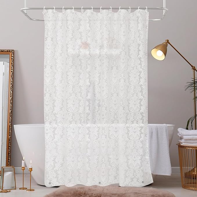 PEVA Shower Curtain, 72 x 72 Water Repellent Premium Bathroom Shower Curtain - Image 7