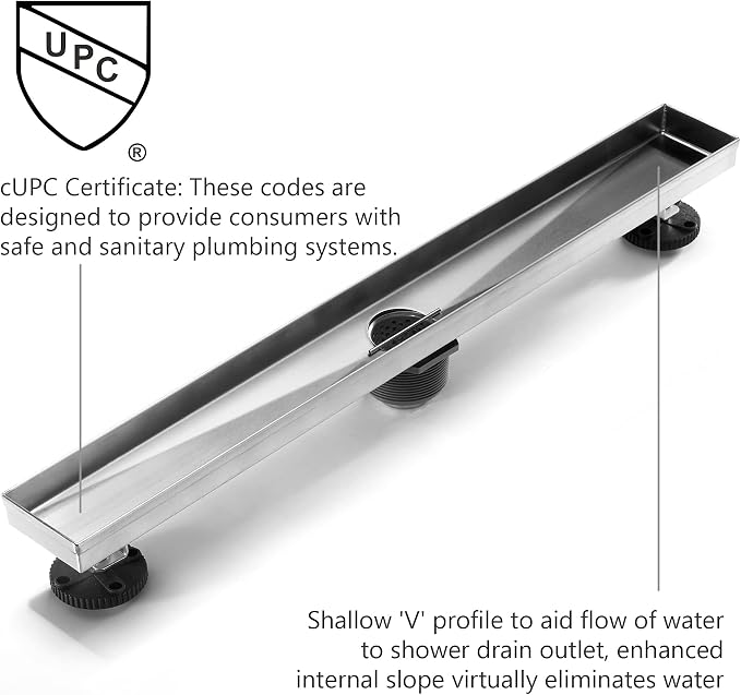HEATGENE Linear Shower Drain 36-Inch, Stainless Steel Rectangle Shower Floor - Image 2