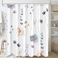 Gibelle Long Shower Curtain 72 x 78, Watercolor Floral Fabric Shower Curtain by Gibelle