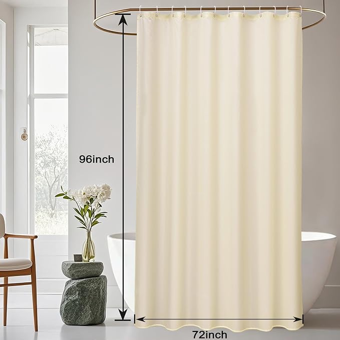 AooHome 72x96 inch Polyester Shower Curtain Liner, Extra Long Bathroom Curtain - Image 7