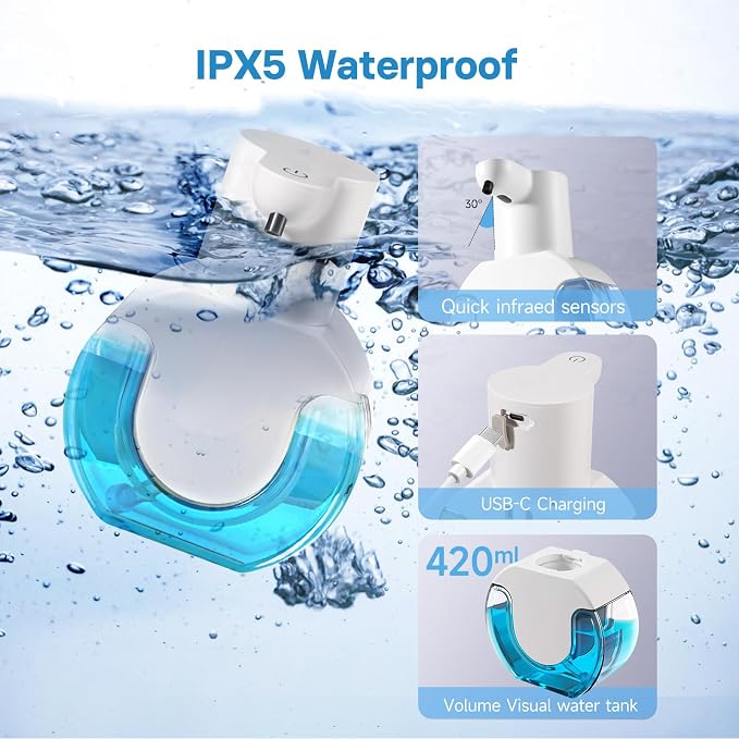2 Pack Automatic Liquid Soap Dispenser, 14.2oz/420ML Touchless Automatic Soap - Image 4