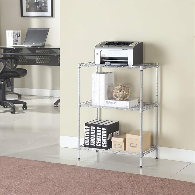 3 Tier Storage Racks Shelving, Heavy Steel Pantry Shelves, Adjustable Wire - Image 2