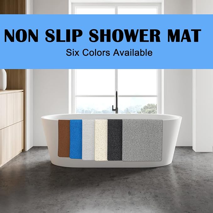 godehone Shower Mats Non Slip Without Suction Cups, PVC Loofah Bathroom Mats - Image 7