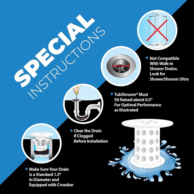 TubShroom Tub Drain Hair Catcher Strainer, Fits 1.5” – 1.75” Bathtub and Shower - Image 5