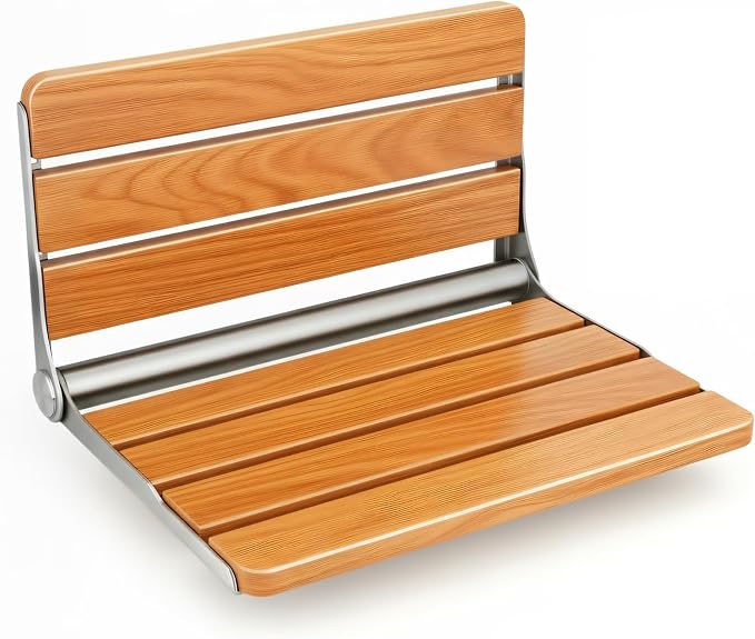 18" Folding Shower Seat Wall Mounted, Fold Down Shower Bench by Bootuuisadedicatedservice