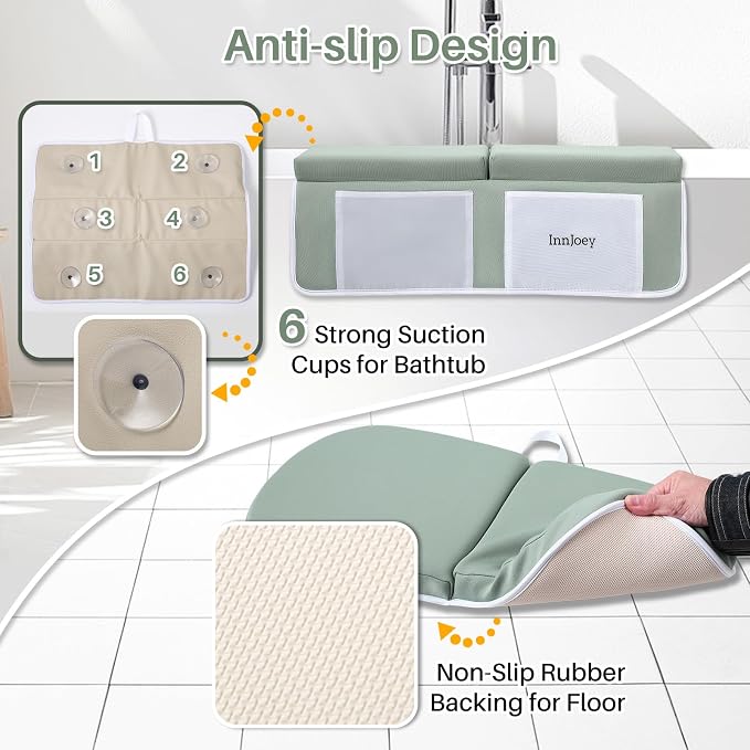 Baby Bath Kneeler and Elbow Rest Pad Set, 1.6'' Thick, Quickly Dry, Bathtub - Image 3