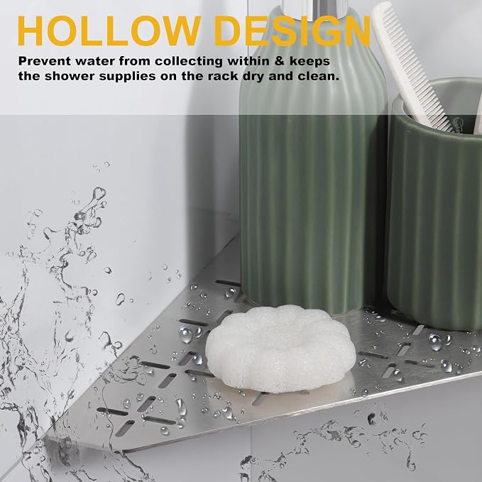 Recessed Corner Shower Shelf, Heavy Duty Shower Shelf, Grout in Bathroom Shelves - Image 5