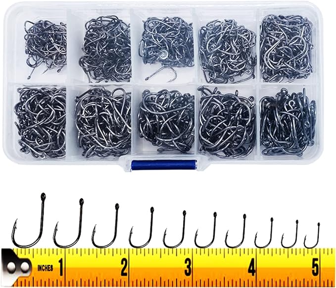 300PCS Small High-Carbon Steel Barbed Fishing Hooks by OstWony