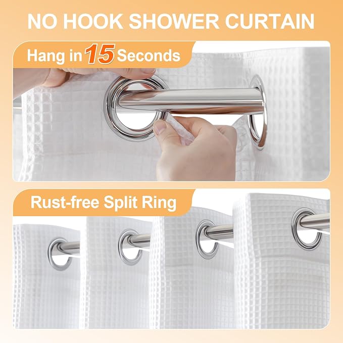 River Dream Cotton Blend No Hook Shower Curtain - Image 2
