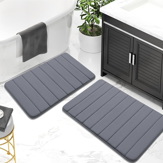 Buganda Memory Foam Bath Mat, Ultra Soft and Non-Slip Bathroom Rugs, Water - Image 8