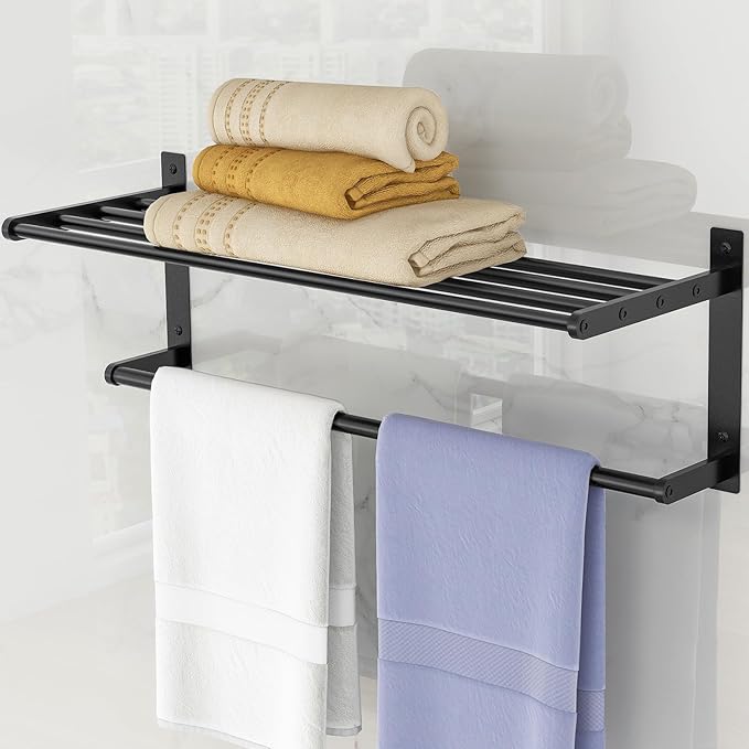 24 Inch Towel Racks for Bathroom, 2 Tire Bathroom Shelf by Bethom