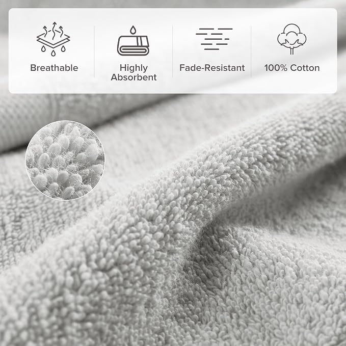 Comfort Spaces Turkish Bathroom Towel Set 6 Piece Luxury Bath Towel Set 2 Hand - Image 2