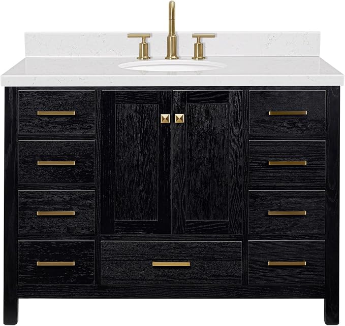 ARIEL Cambridge 48 Inch Single Oval Sink Bathroom Vanity - Image 11