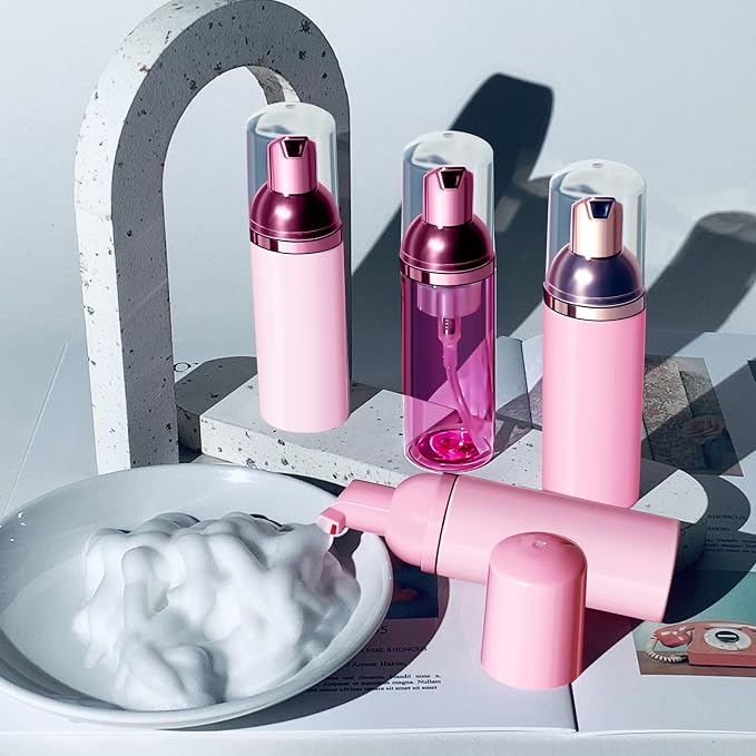 Lil Ray 2 Oz Empty Light Pink Foam Pump Bottle, Travel Foamer Soap Dispenser - Image 5