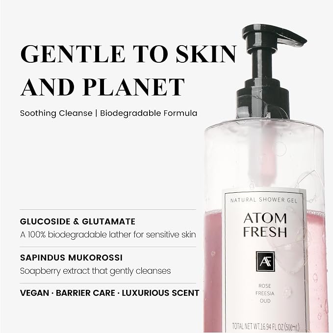 Atom Fresh Fine Fragrance Body Wash – Rose Freesia Oud Scent | Gentle - Image 4