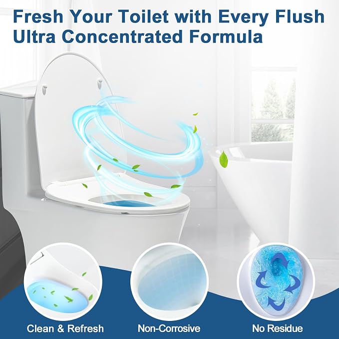 Toilet Bowl Cleaners, Automatic Toilet Bowl Cleaner Tablets Blue Gel Powerful - Image 4