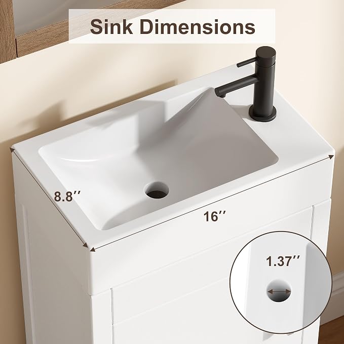 GarveeHome 16" Bathroom Vanity - Image 5