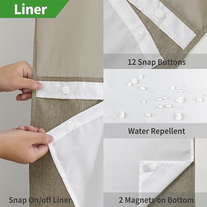Stall No Hooks Needed Linen Textured Shower Curtain - Image 6