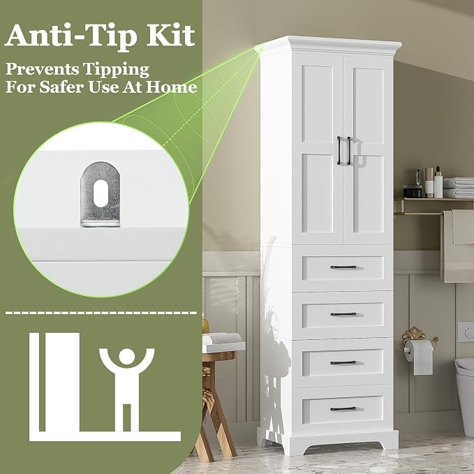 Merax 71.6" Tall Bathroom Storage Cabinet - Image 5