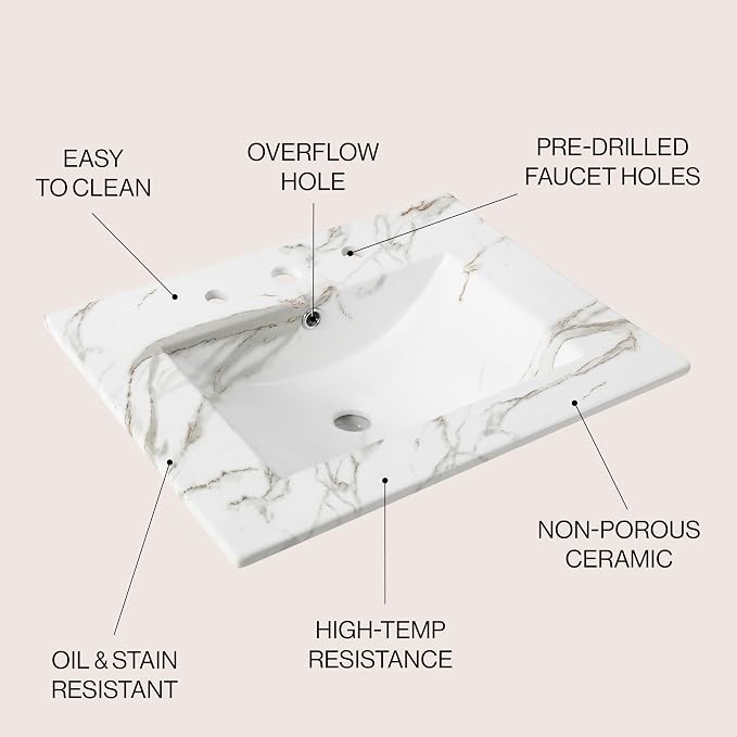 JONATHAN Y SNK1001C Ancillary 3-Hole 24 in. W x 18.25 in. D Classic - Image 4