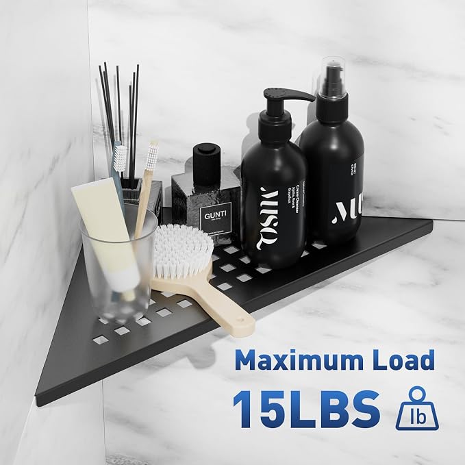 lives Corner Shower Shelf 10" Slot Design Recessed Matte Black Shower Shelves - Image 4