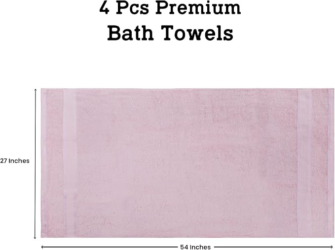 Casa Lino Blush Pink Bath Towels Set of 4 - Image 4