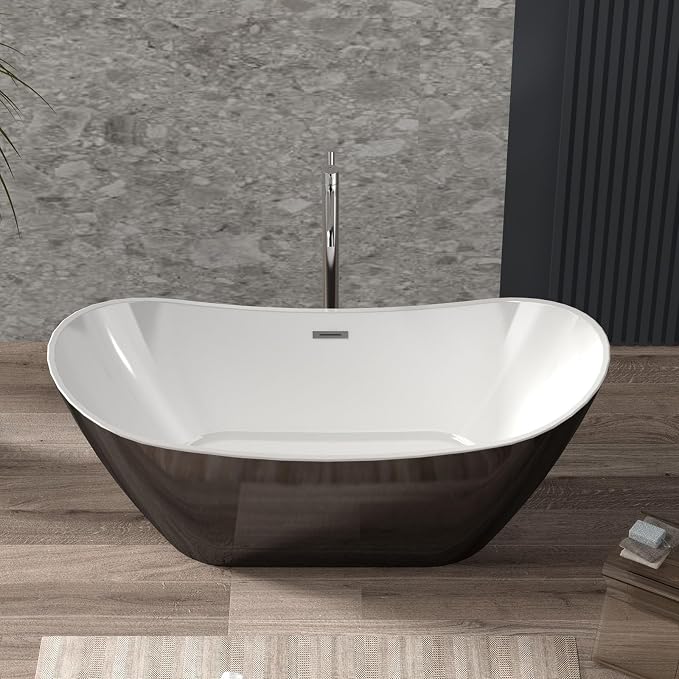 67''Acrylic Freestanding Bathtub, Soaking Tub, Stand Alone Bathtub - Image 3