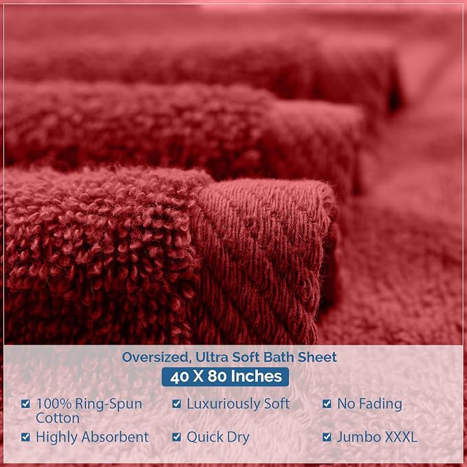 DAN RIVER Pack of 1 Bath Sheet 40x80 Inches, Luxury Large Towels Oversized - Image 6