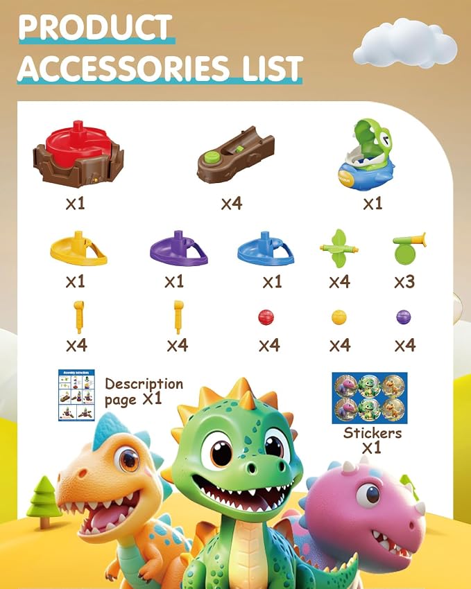 Dinosaur Ball Drop Toys for 3 4 5 6 7 8 Years Old Kids, Dino Spin Twister - Image 5