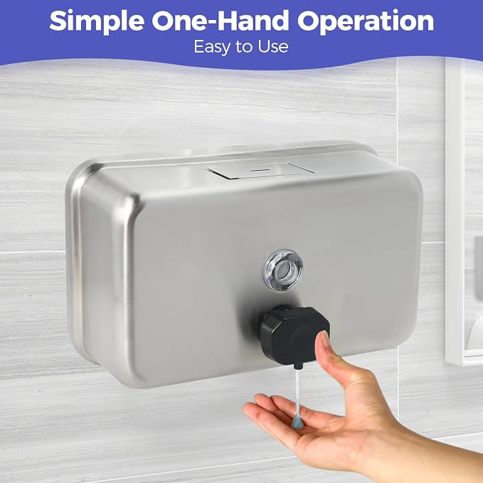 Heavy Duty Stainless Steel Wall Mount Soap Dispenser, 1100ml/37oz, - Image 6