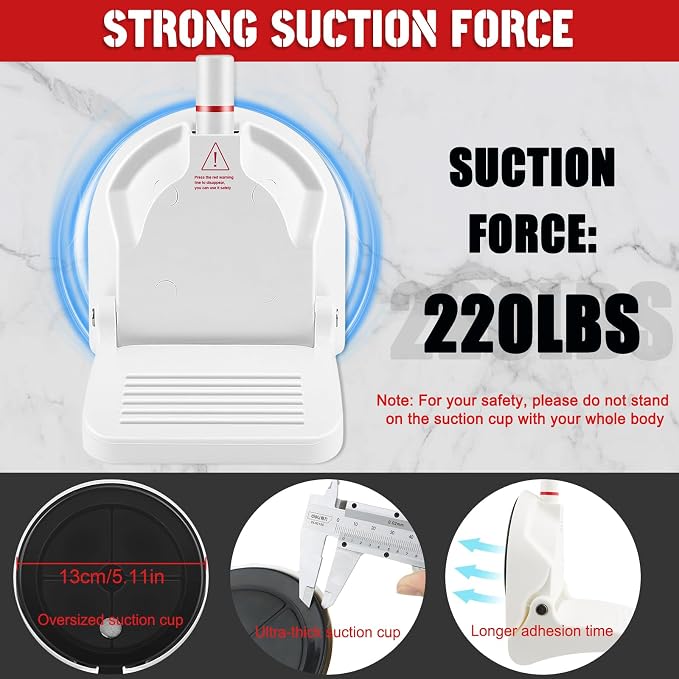 Suction Cup Shower Foot Rest for Shaving Legs, Foldable Shower Step Foot Rest - Image 2
