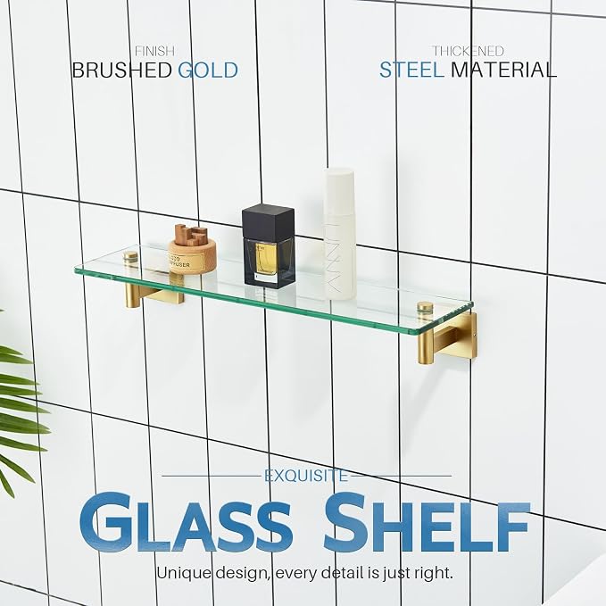 KOKOSIRI Wall Shelves Floating Shelf 20-Inch Stainless Steel Bathroom Hardware - Image 3