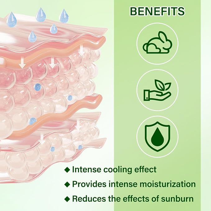 Aloe Vera Gel for Face and Body, Hydrating Organic Aloe Vera Gel, Cooling Body - Image 5